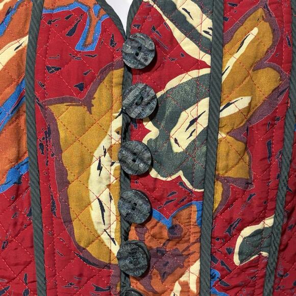 Howard Wolf Dallas Vintage Floral Maxi Skirt Sz 4 Quilted Vest Size 6 Floral USA - Picture 4 of 11